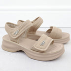 Women's sandals with thick soles and Velcro, beige Potocki 105300 Footwear Your Sports Performance