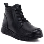 Women's comfortable leather ankle boots, black, Cambell RI15302