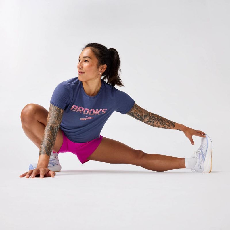 Women's Distance Short Sleeve 3.0 Running T-shirt, Blue Import z Brooks/Brooks/Koszulki Your Sports Performance