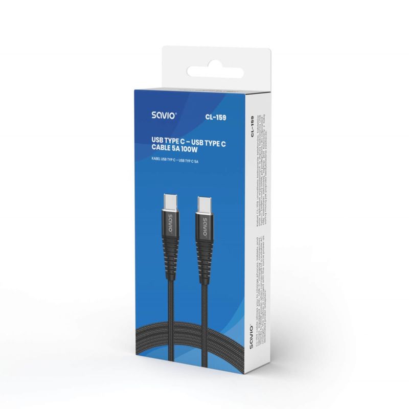 SAVIO CABLE USB TYPE C - USB TYPE C 5A, 1M CL-159 In preparation Your Sports Performance
