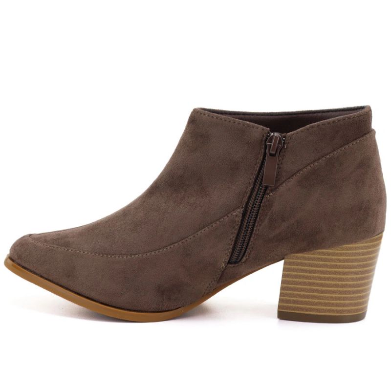 Women’s Short Beige Heeled Ankle Boots – M.Daszyński MR2624-2