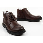 Lee Cooper men's shoes elegant brown leather insulated ankle boots