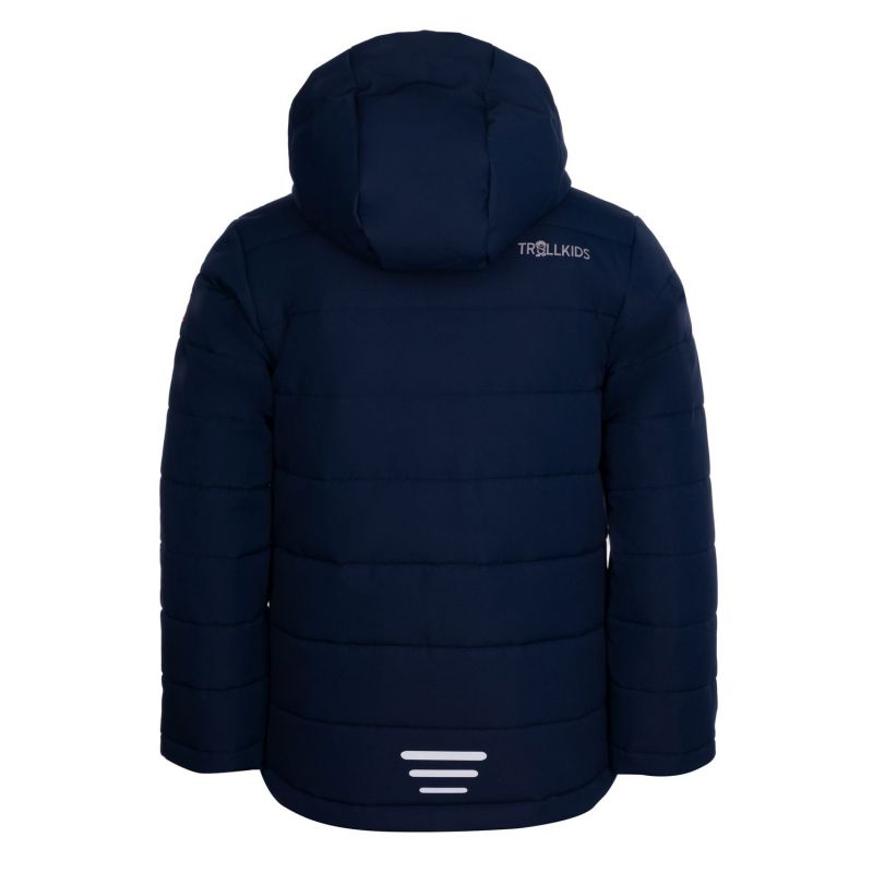 Trollkids Kids Hemsedal Snow Jacket XT Waterproof Hooded Ski Jacket Navy Blue (513-164) In preparation Your Sports Performance