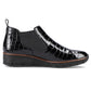 Rieker W R474 snakeskin leather ankle boots black