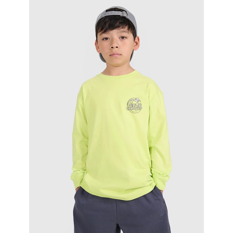 Boy's oversize longsleeve with print 4F 4FJWSS25TLONM435-45S *Kategoria tymczasowa Your Sports Performance