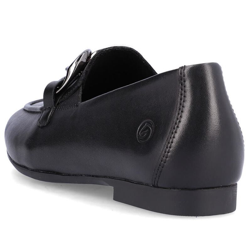 Comfortable leather shoes with a chain Remonte W RKR645, black