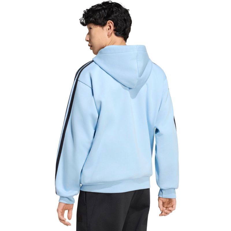 Men's adidas Essentials 3-Stripes Fleece Full-Zip Hoodie, Sky Blue KY4143