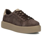 Women's leather platform sneakers, brown, Filippo DP6119