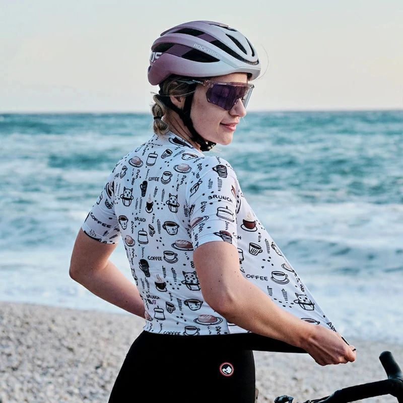 Rockbros 15110005003 Women's Short Sleeve Cycling Jersey S - White