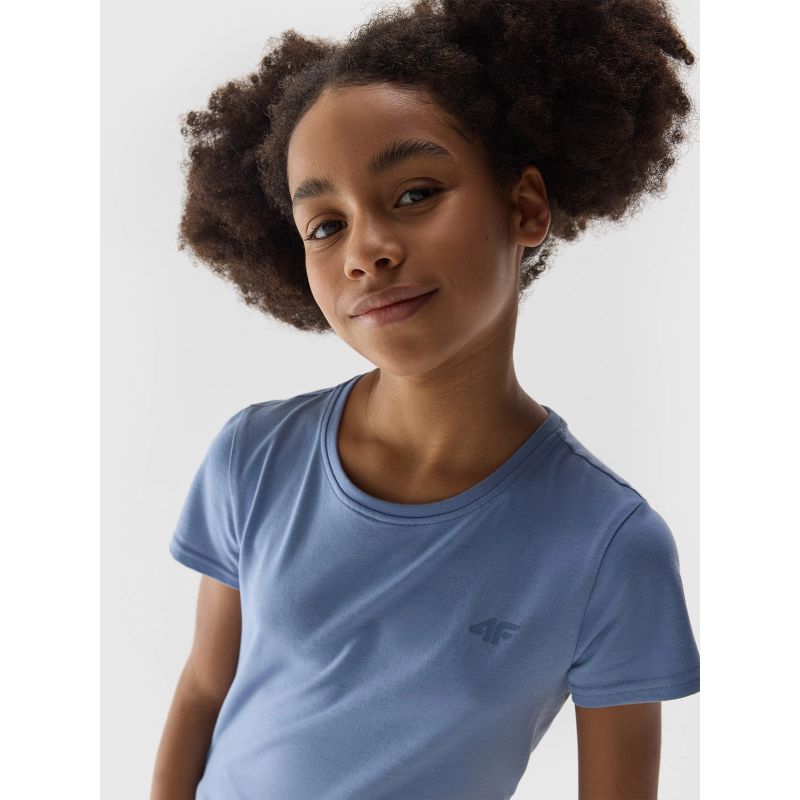 100% cotton plain girls' T-shirt 4F Junior *Kategoria tymczasowa Your Sports Performance