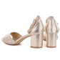 Women's beige and gold heeled sandals Potocki LE20339 Potocki