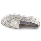 Women's leather openwork shoes in gold Jezzi 5364 To be categorized Your Sports Performance