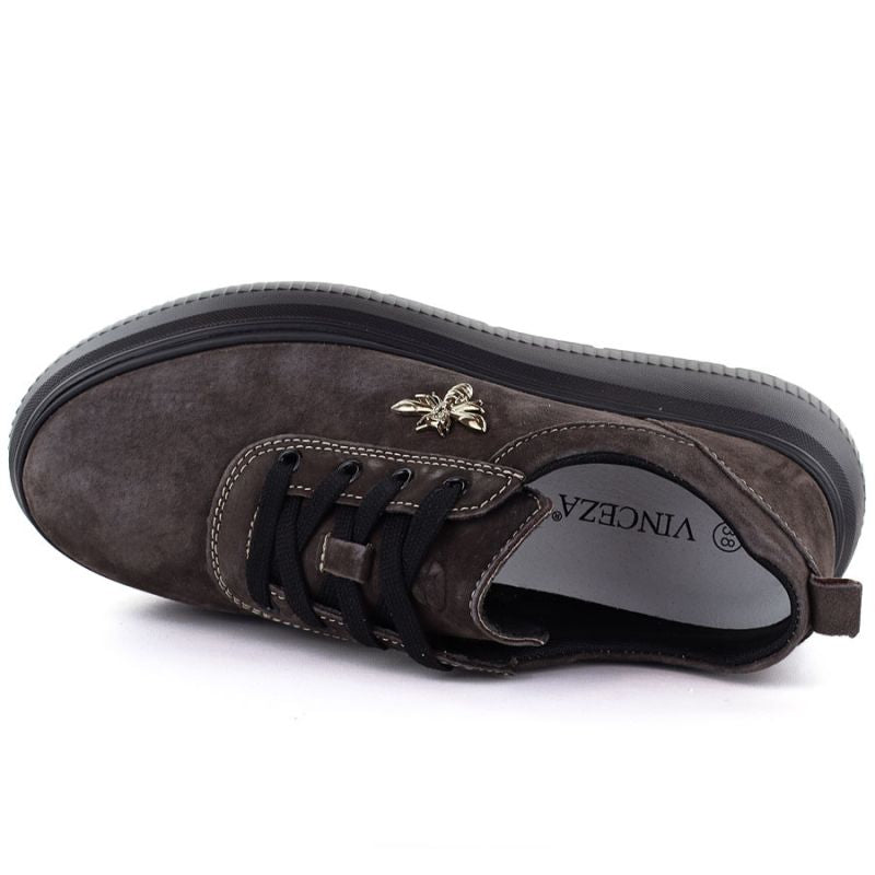 Women's brown leather platform shoes Vinceza 41523 Vinceza