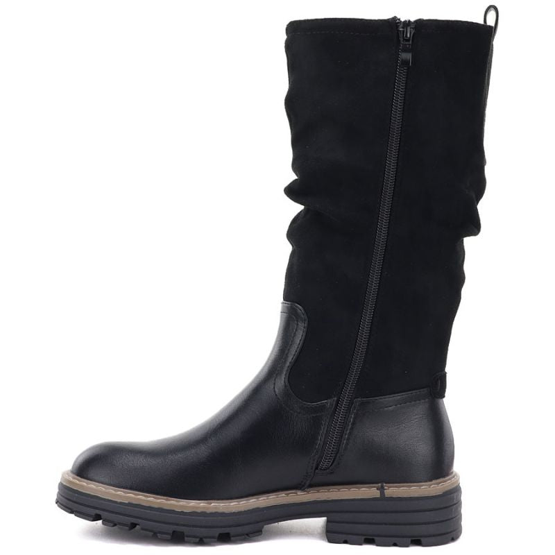 Women's warm, ruffled boots, black M.Daszyński SA259-