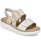 Women's beige wedge sandals Rieker 69260-60 Footwear Your Sports Performance