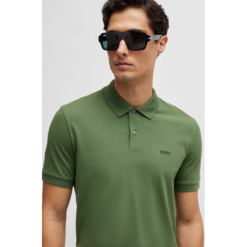 BOSS Pallas Open Green Regular Fit Men's Polo Shirt (50468301-381) Boss