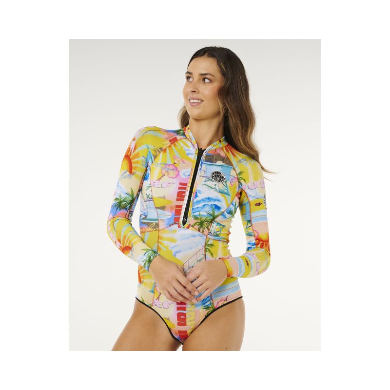 Women's wetsuit RIP CURL G-Bomb 1.5Mm Ls Fz Full Spring multicolor
