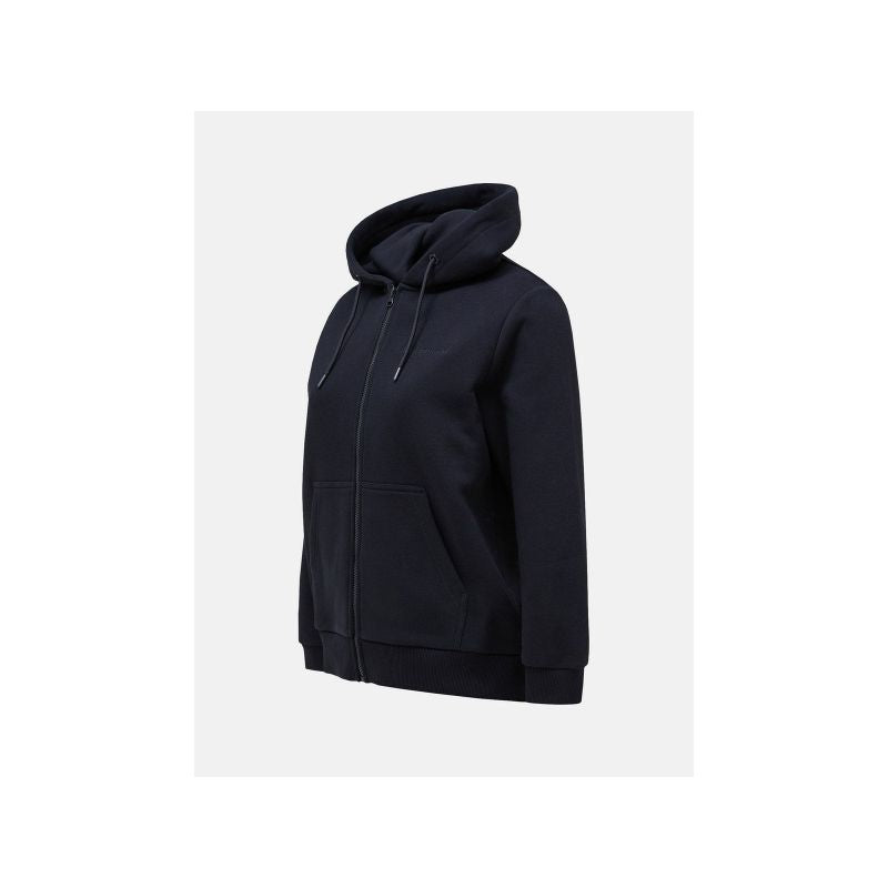 Women’s Peak Performance W Original Small Logo Zip Hoodie in Black
