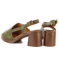 Women's green leather high-heeled sandals Vinceza 26-39994 Vinceza