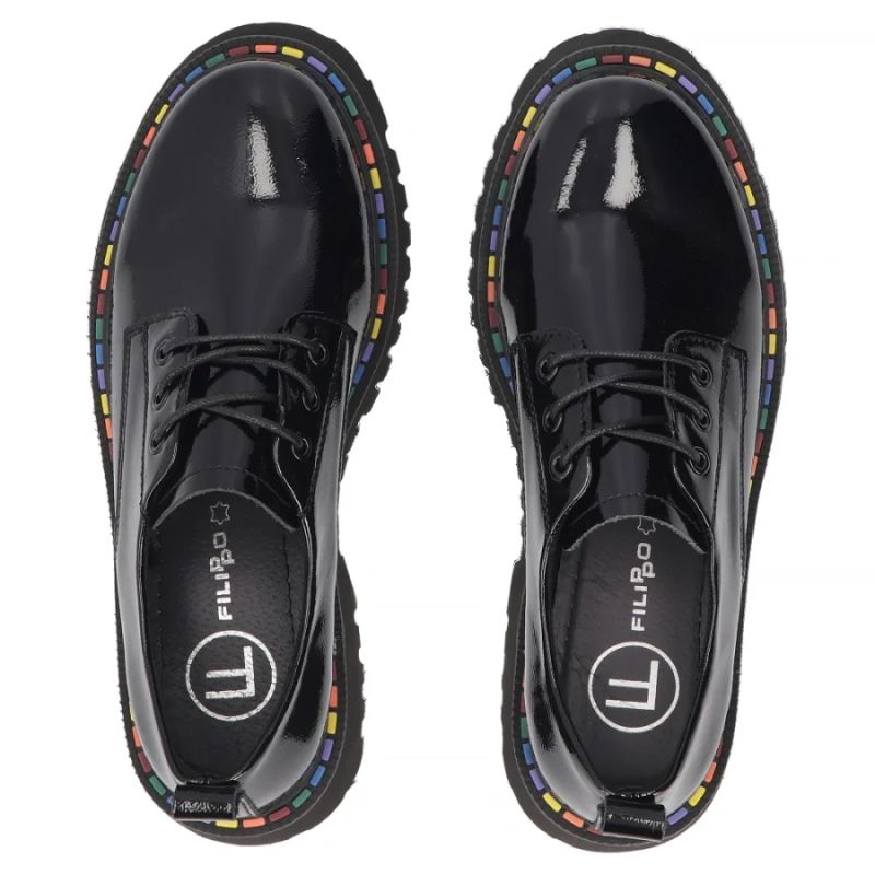 Women's patent leather shoes, black, Filippo DP8341