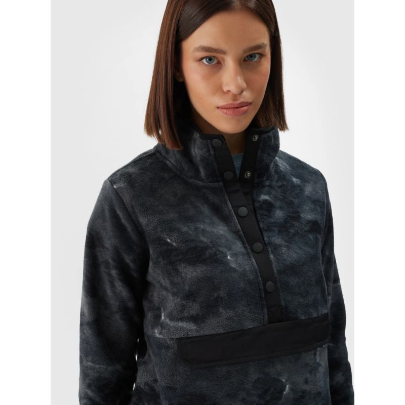 Women's oversize stand-up collar fleece 4F 4FWAW24TFLEF298-90A 4f