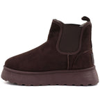 Waterproof women's snow boots, platform ankle boots, brown Big Star UU274174
