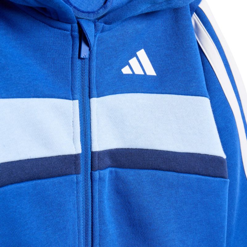 adidas Essentials Tiberio 3 Stripes Fleece Tracksuit for Kids Blue KC6004 Clothing Your Sports Performance