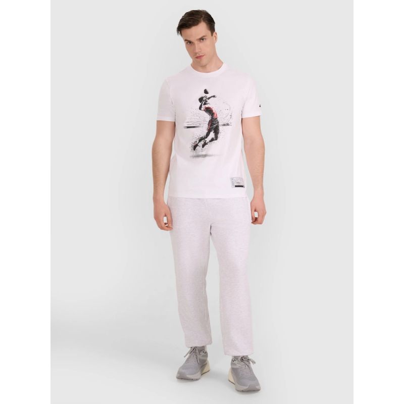 Men's regular t-shirt with volleyball print 4F 4FRAW25TTSHM3318-10S *Kategoria tymczasowa Your Sports Performance