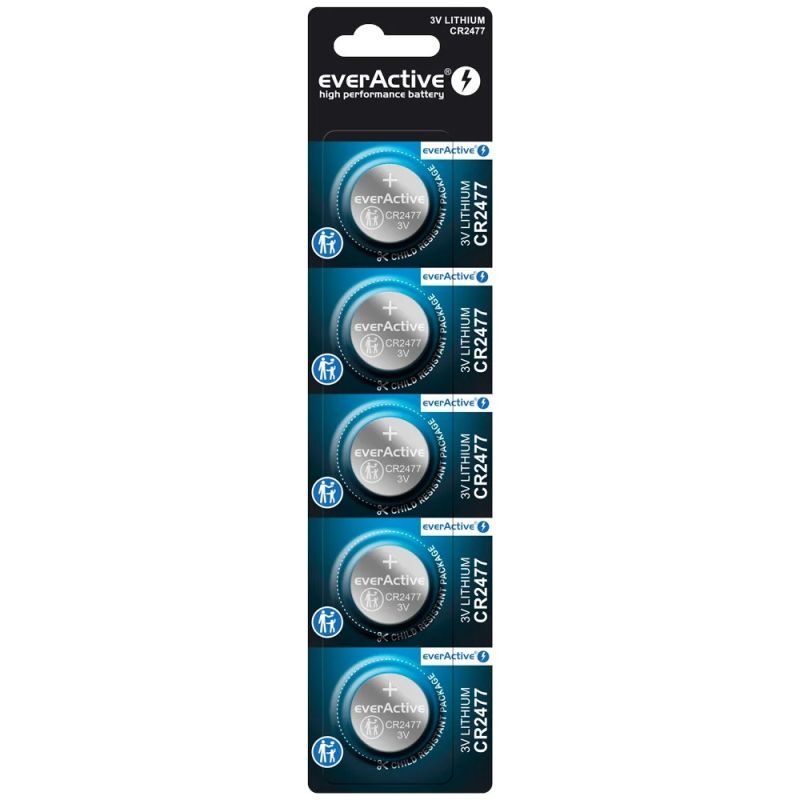 EVERACTIVE LITHIUM BATTERY CR2477 BLISTER 5 PCS CR24775BL Baterie, akumulatorki i ładowarki/Baterie Your Sports Performance