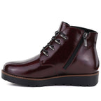 Women's patent leather burgundy wedge ankle boots Potocki Z25-JE19360
