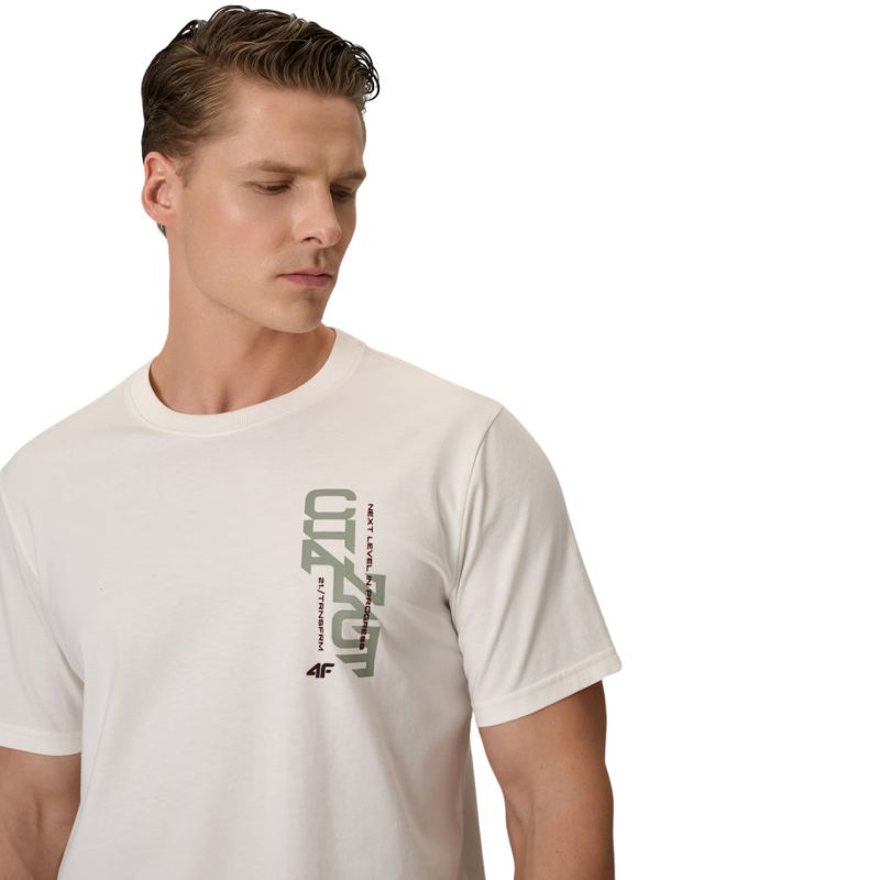 Men's T-shirt 4F M2665 cream 4FWSS26TTSHM2665 12S