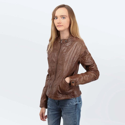 Cameleon Wmns Leather Jacket 5214 Tobacco In preparation Your Sports Performance