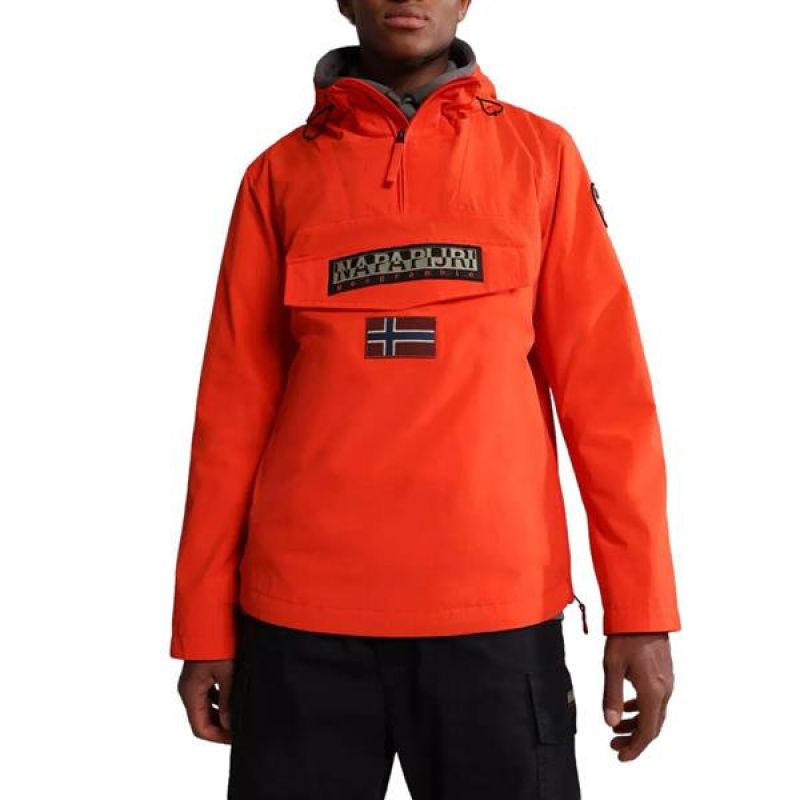 Napapijri RAINFOREST M SUM 3 men's rain jacket with adjustable hood, waterproof, red (NP0A4G7DR05) In preparation Your Sports Performance