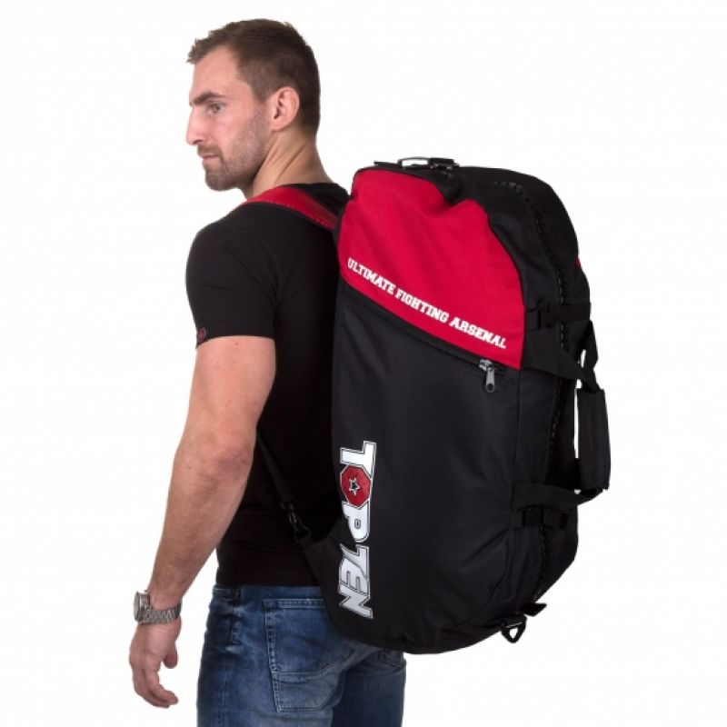 TOP TEN sports bag with backpack function 70 x 35 cm TOR-P2 MMA black and red In preparation Your Sports Performance