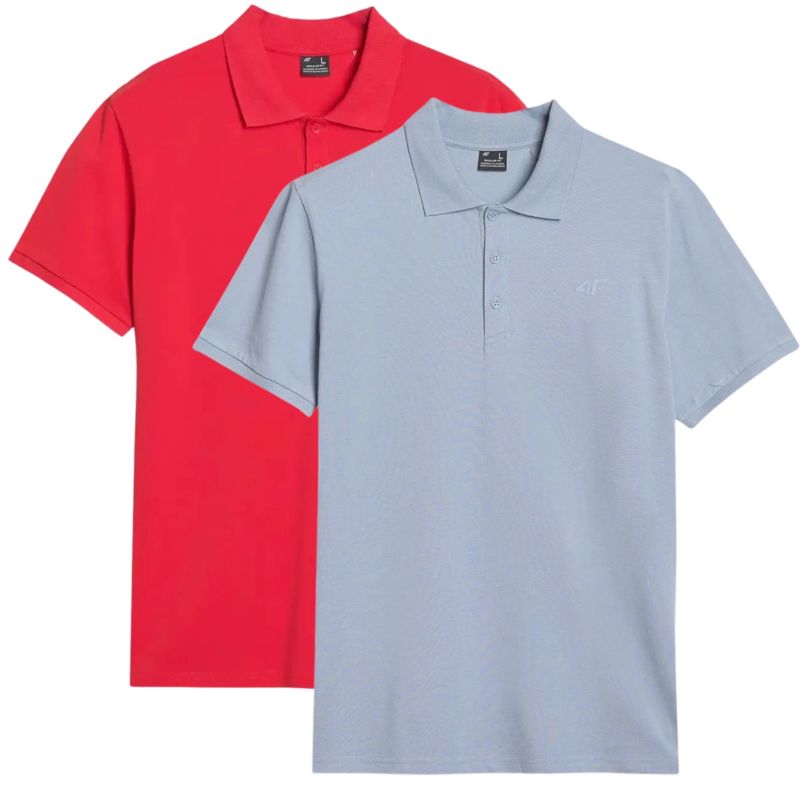 Men's polo shirt 4F (SET OF 2 SHIRT) 2P-SS-4FWSS25TPTSM407-92S *Kategoria tymczasowa Your Sports Performance