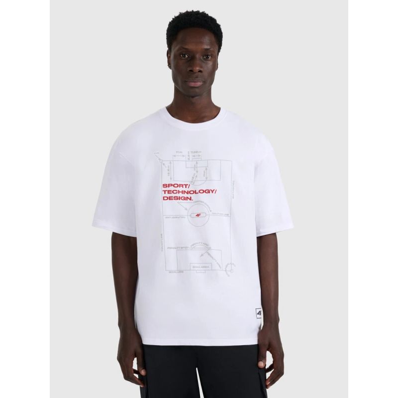 Men's oversized printed T-shirt 4F 4FRAW25TTSHM3257-10S 4f
