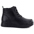 Women's comfortable leather ankle boots, black, Cambell RI15302