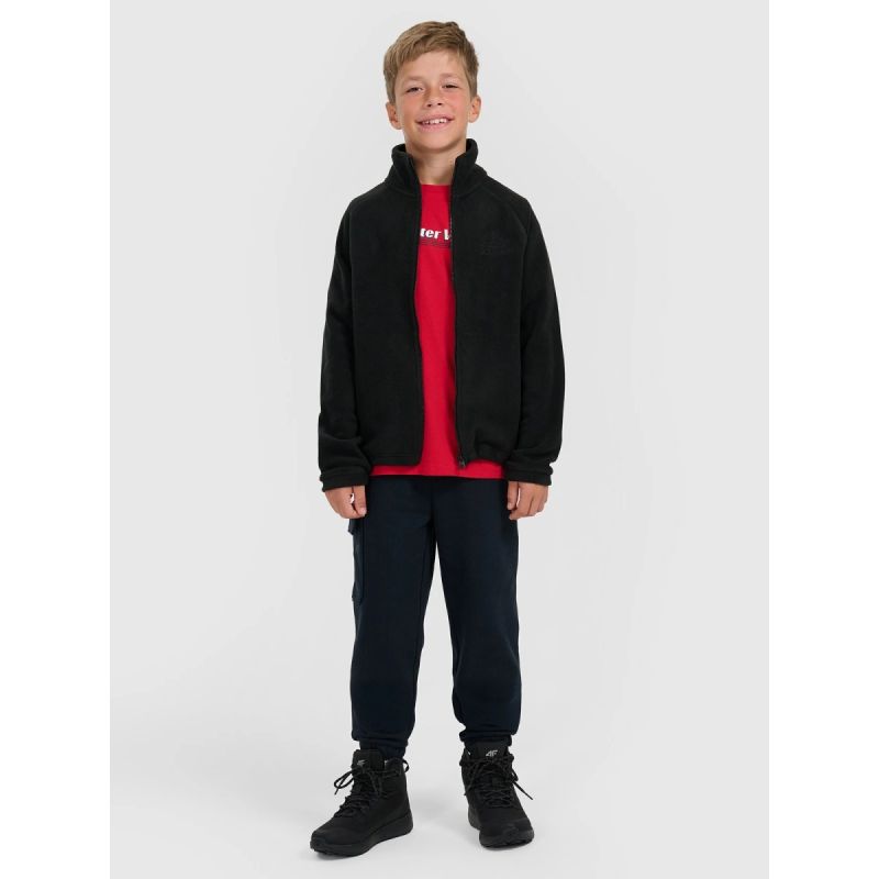 Regular fleece with stand-up collar for boys 4F 4FJRAW25TFLEM490-20S *Kategoria tymczasowa Your Sports Performance