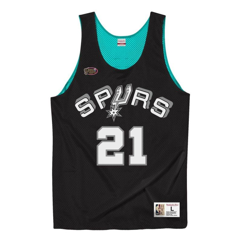 Men's Mitchell & Ness Reversible Tank Top San Antonio Spurs Tim Duncan Mitchell & Ness