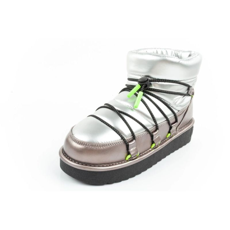 D.Franklin women's snow boots winter fashionable insulated ankle boots silver D.Franklin