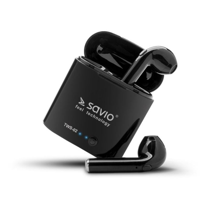 SAVIO TWS-02 wireless headphones (in-ear; wireless, Bluetooth; with built-in microphone; black In preparation Your Sports Performance