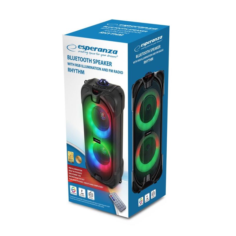 ESPERANZA BLUETOOTH SPEAKER FM LED RGB RYTHM EP157 In preparation Your Sports Performance
