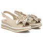 Women's leather wedge sandals beige Filippo DS7045/26