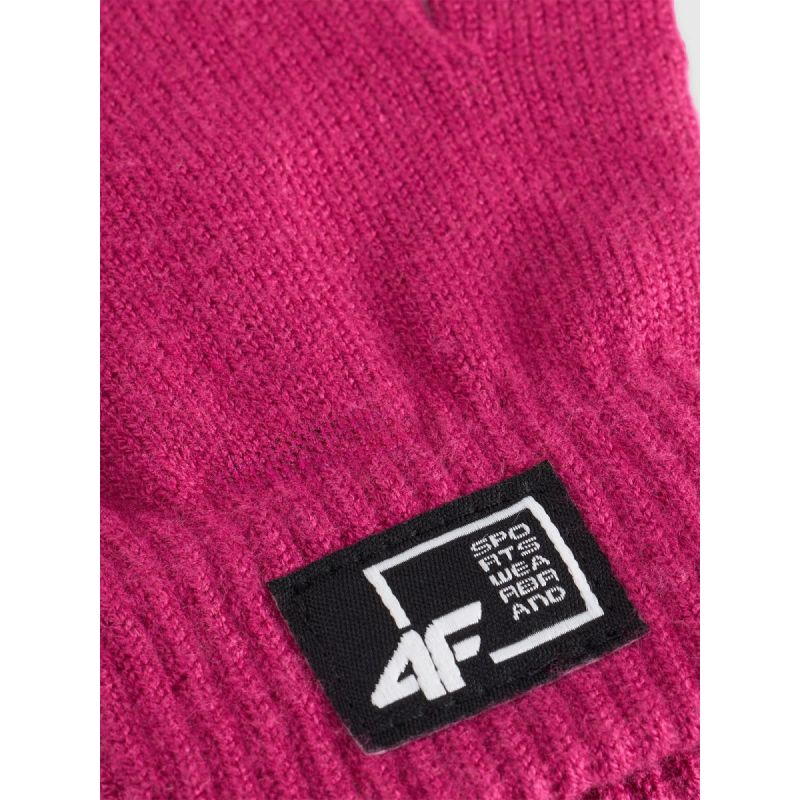 Children's knitted gloves with viscose 4F 4FJRAW25AGLOU146-53S