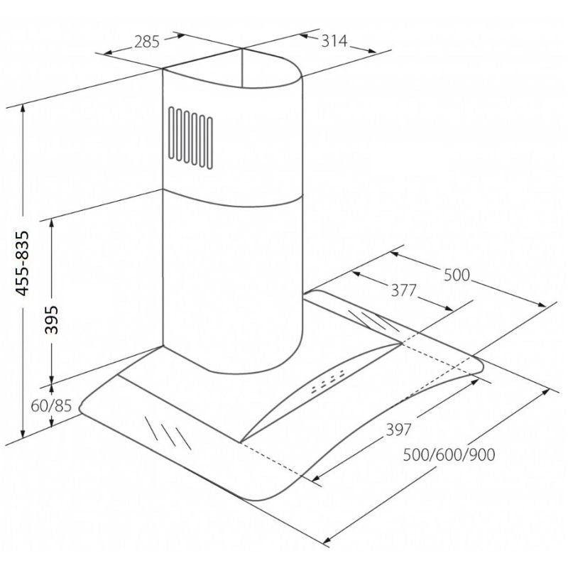 AKPO WK-4 LARGO ECO 50 BLACK chimney hood AGD - Produkty/Okapy kuchenne Your Sports Performance