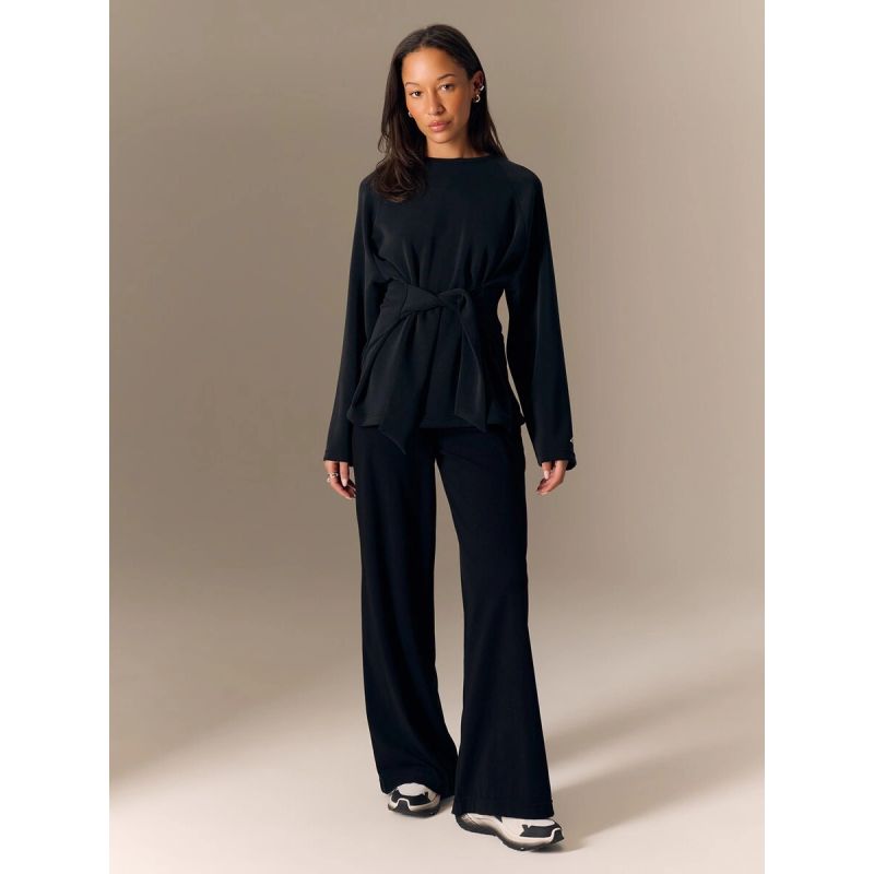 Women's regular sweatshirt with ties and modal 4F 4FRSS26TSWSF2784-20S