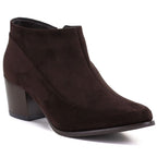 Short brown women's heeled ankle boots M.Daszyński MR2624-2