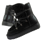 D.Franklin women's winter snow boots, fashionable fur lining, black high D.Franklin