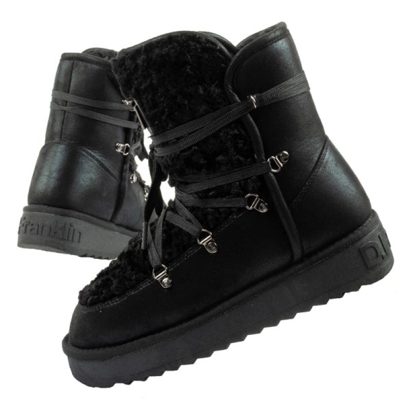 D.Franklin women's winter snow boots, fashionable fur lining, black high D.Franklin