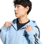 Men's adidas Essentials 3-Stripes Fleece Full-Zip Hoodie, Sky Blue KY4143
